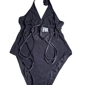 Celebrity Pink Charcoal Ribbed One-Piece Swimsuit
